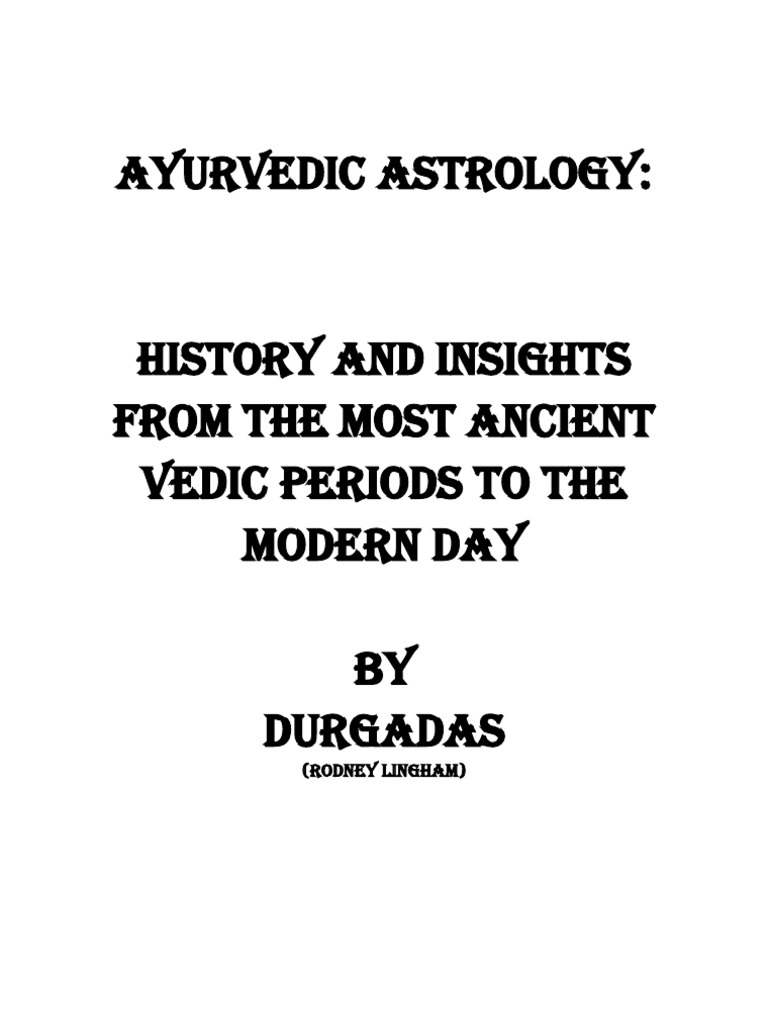 Ayurvedic AstrologyHistory PDF PDF Ayurveda Yoga