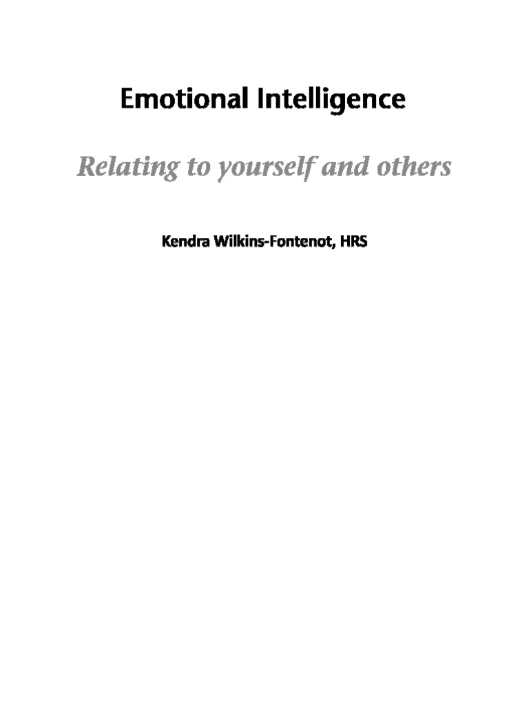 Emotional Intelligence - Handout | Emotional Intelligence | Intelligence