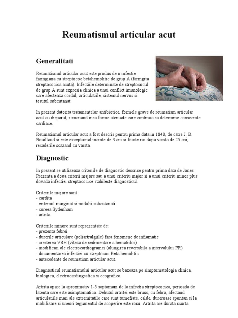 Reumatismul articular acut si poliartrita reumatoida