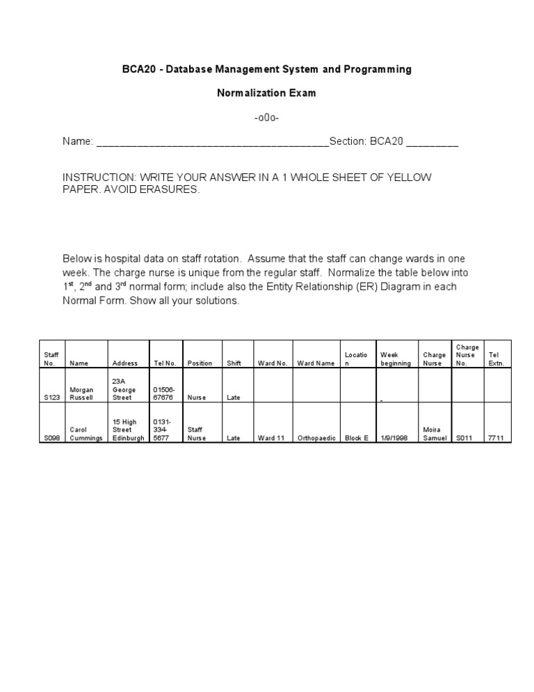 Assignment 1 Normalization