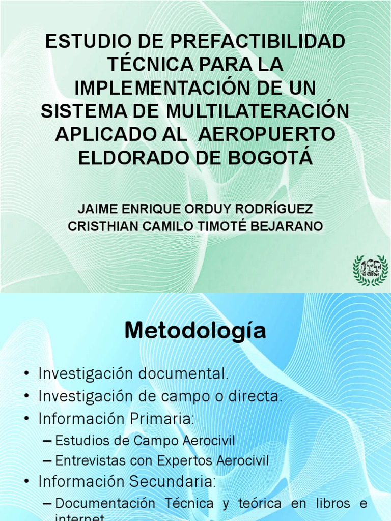Prefactibilidad de Multilateración en ElDorado | PDF | Aeropuerto ...