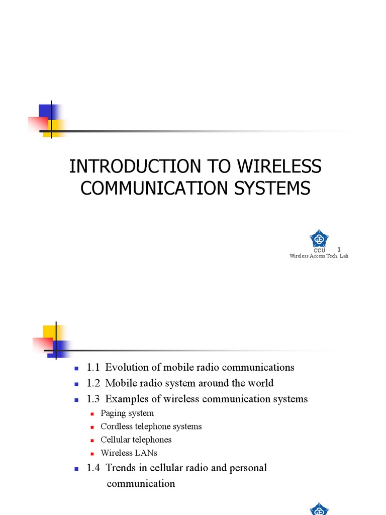 Introduction To Wireless Communication Systems PDF Duplex