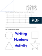 Printable Writing Numbers Activity