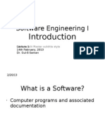 Software Engineering I: Click To Edit Master Subtitle Style