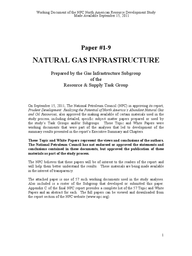 1-9 Natural Gas Infrastructure Paper | PDF