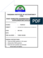 Tanzania Institute of Accountancy (TIA) First Semester Examination 2012/2013 Supplementary/Special
