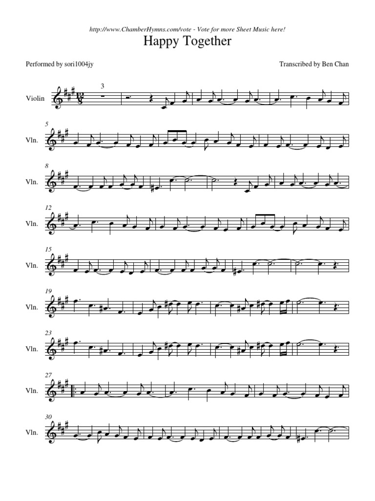 Happy Together Violin