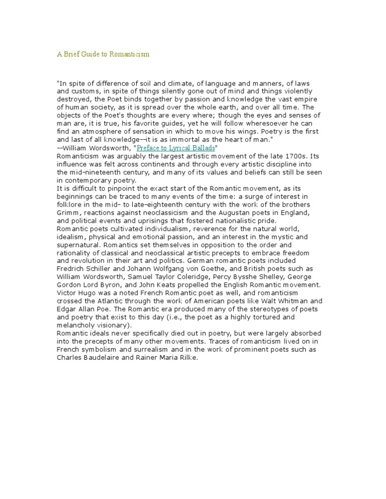 ≡Essays on Romanticism. Free Examples of Research Paper Topics, Titles GradesFixer