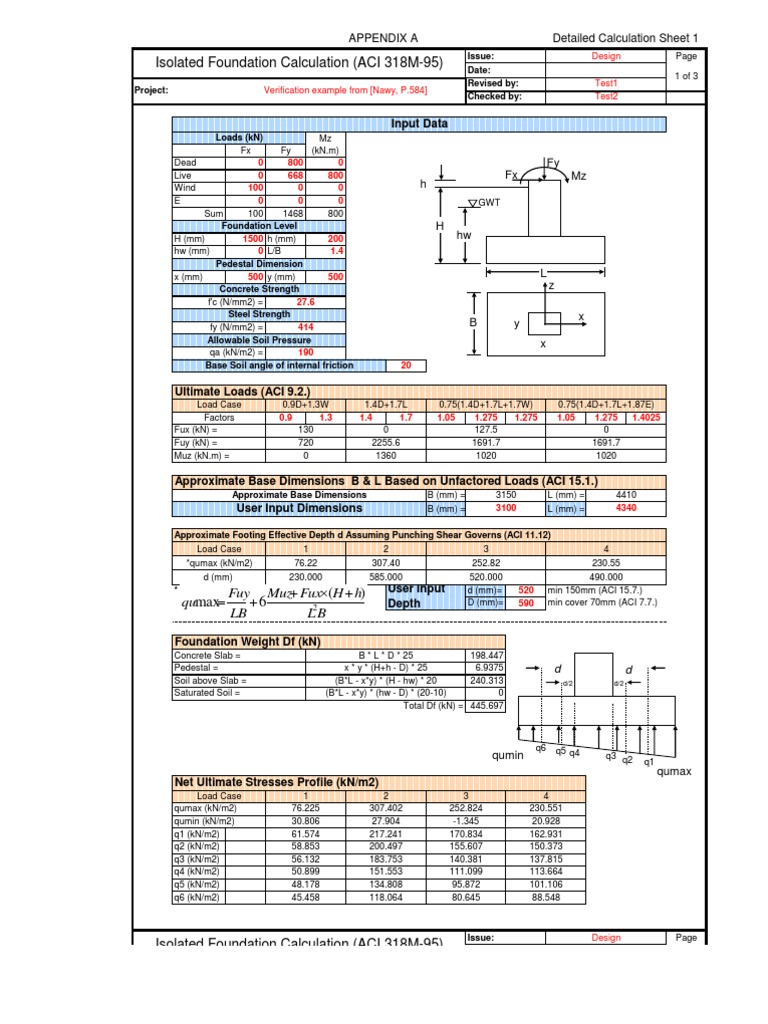 Eccentric Footing Design Example | PDF | Science & Mathematics