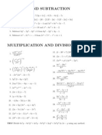 Math 17 Operations on Algebraic Expressions