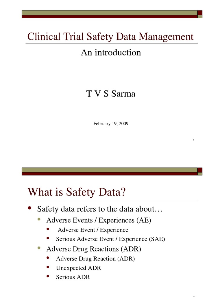 Clinical Safety Data Management Overview | PDF | Clinical Trial ...