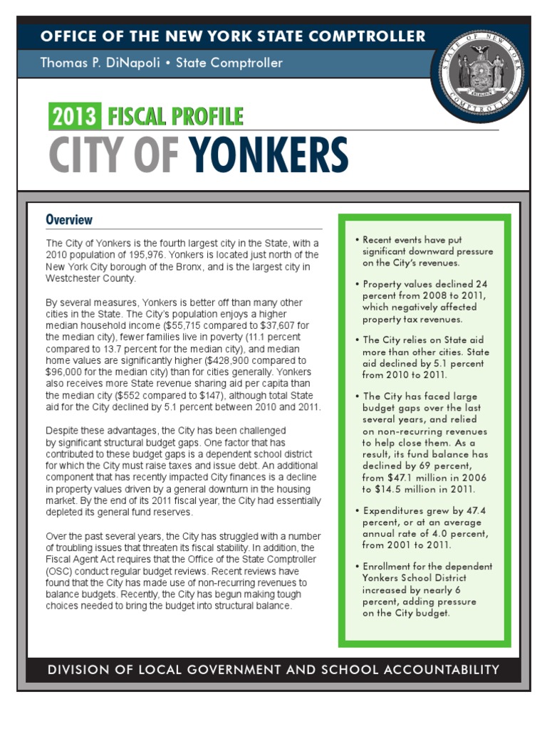 Yonkers PDF Fiscal Policy Taxes