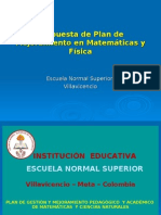 Propuesta Plan PGMPA de Matemáticas y Ciencias Naturales ESCUELA NORMAL SUPERIOR 2009