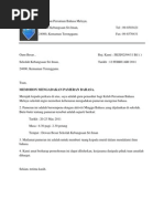 Surat Kiriman Rasmi Permohonan Mengadakan Lawatan Sambil 