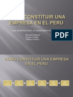 Como Constituir Una Empresa en El Peru