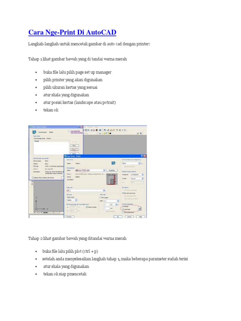 Cara Ngeprint Auto Cad