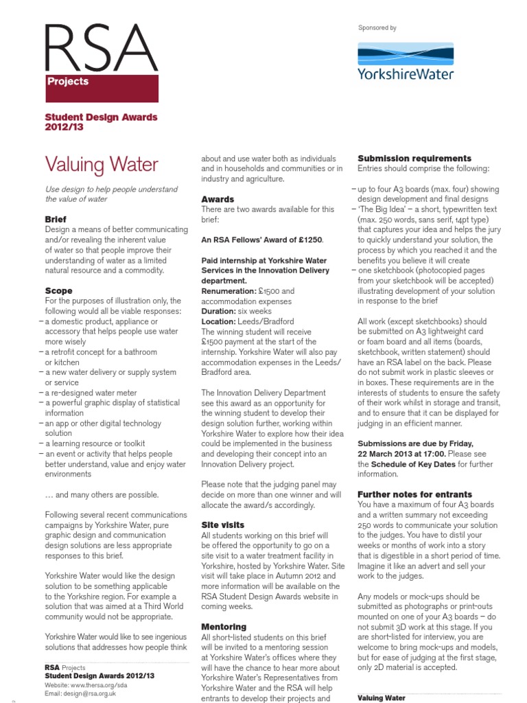 RSA Valuing Water | PDF | Water Supply | Poverty