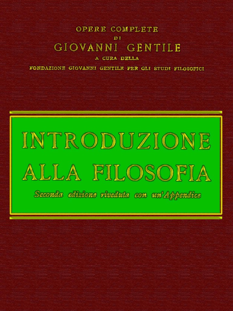 Giovanni Gentile Introduzione Alla Filosofia