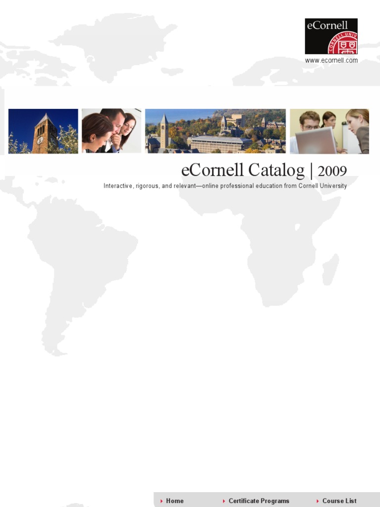 Ecornell Catalog 2009 Strategic Management Cornell University