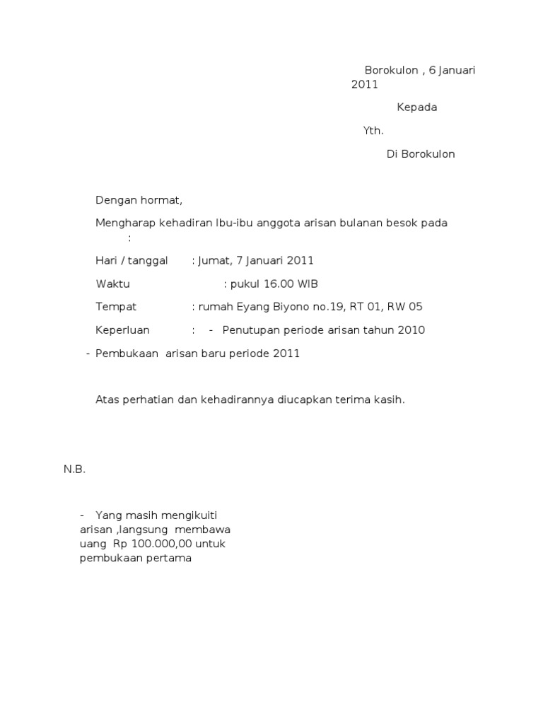 72+ Contoh Undangan Arisan Gratis Terbaru