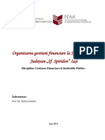 Organizarea Gestiuni Financiare La Spitalul Clinic Judetean Sfantul Spiridon Iasi