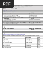 Download Project Lesson Learned Summary by Yousuf Hussain SN126464948 doc pdf