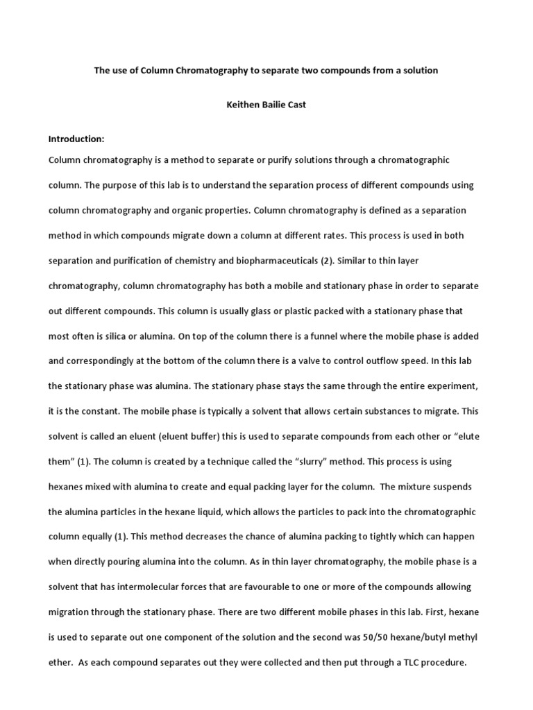 Column Chromatography Pdf Thin Layer Chromatography Chromatography