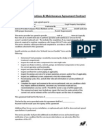 Operations & Maintenance Agreement Contract