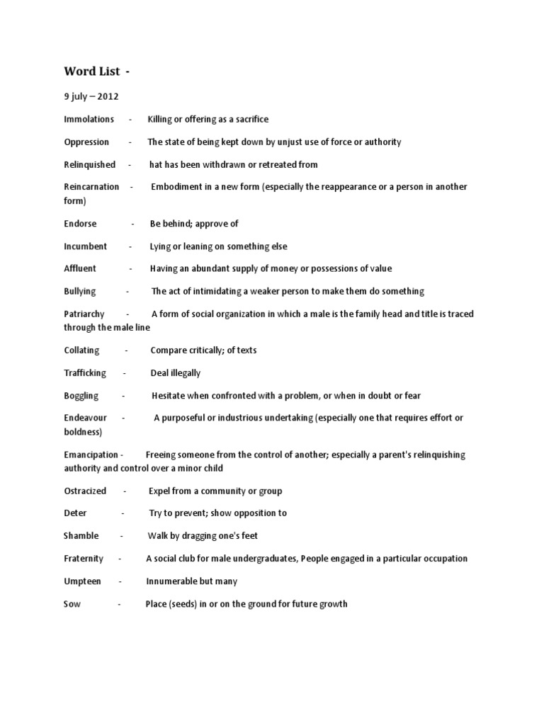 Word List | PDF | Social Science | Philosophy