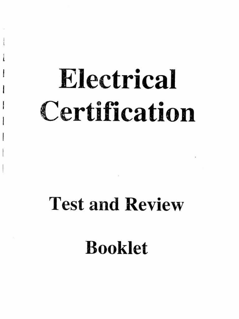 Electrical Certification Test Guide | PDF | Series And Parallel ...