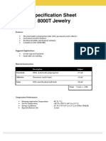 Specification Sheet 8000T Jewelry: Features