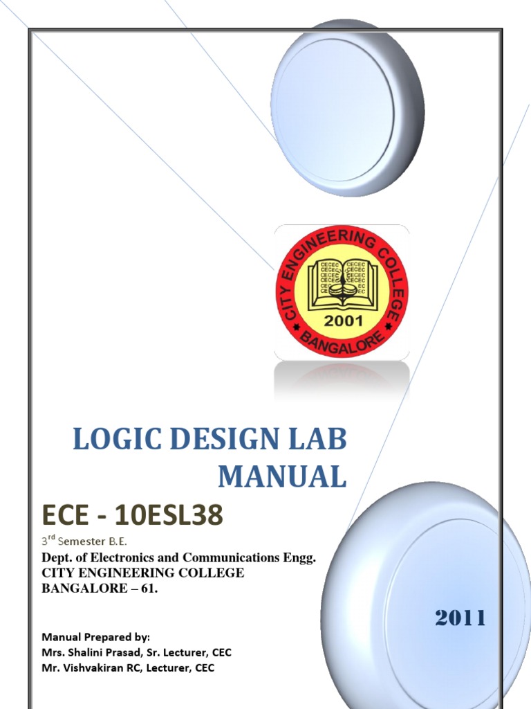 62491691-Logic-Design-Lab-Manual-10ESL38-3rd-sem-2011.pdf | Logic Gate |  Electrical Circuits