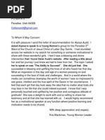 Kris Blankman Recommendation Letter