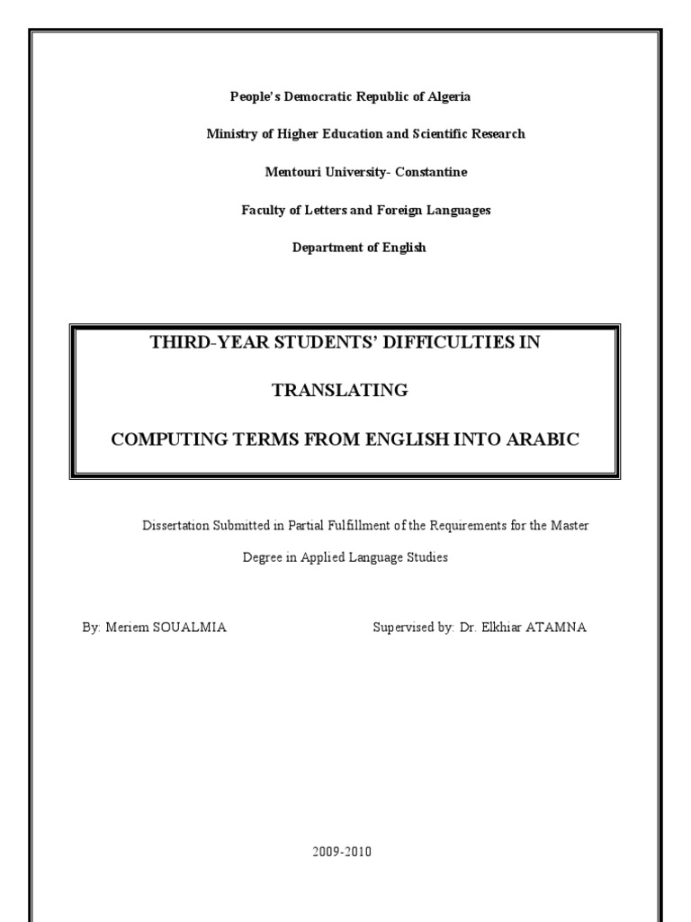 Những khó khăn khi dịch các thuật ngữ technical giữa tiếng Anh và tiếng ...