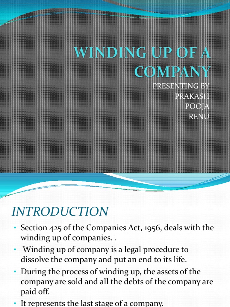 Winding Up of Companies Explained | PDF | Liquidation | Private Law