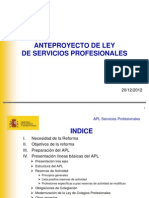 Anteproyecto Ley de Servicios Profesionales 2013