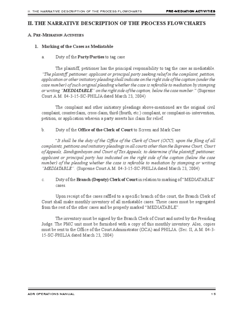 ADR Operations Manual - Narrative Description of Process Flowcharts ...
