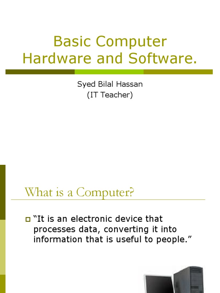 Basic Computer Hardware and Software PDF Image Resolution