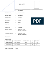 Bio Data Ajeet Kumar