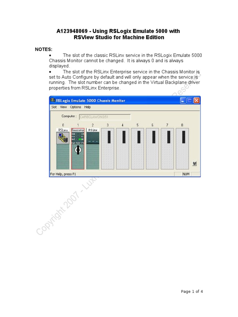 Como Usar RSLogix Emulate 5000 Com RSView Studio | PDF | Computers