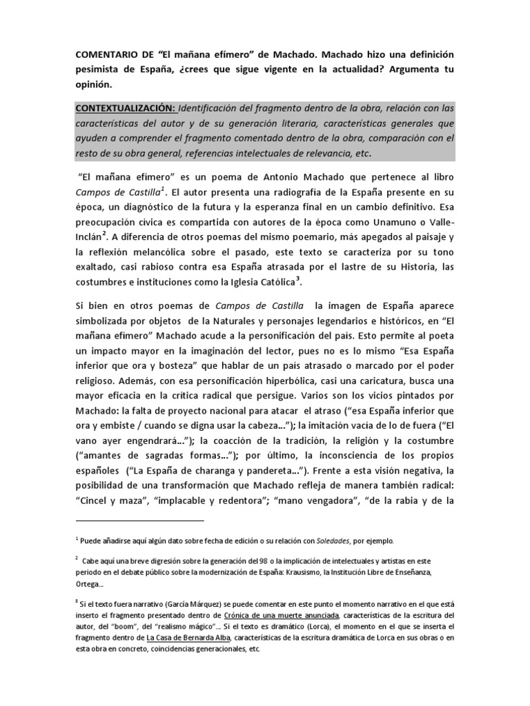 Ejemplo de Comentario Literario