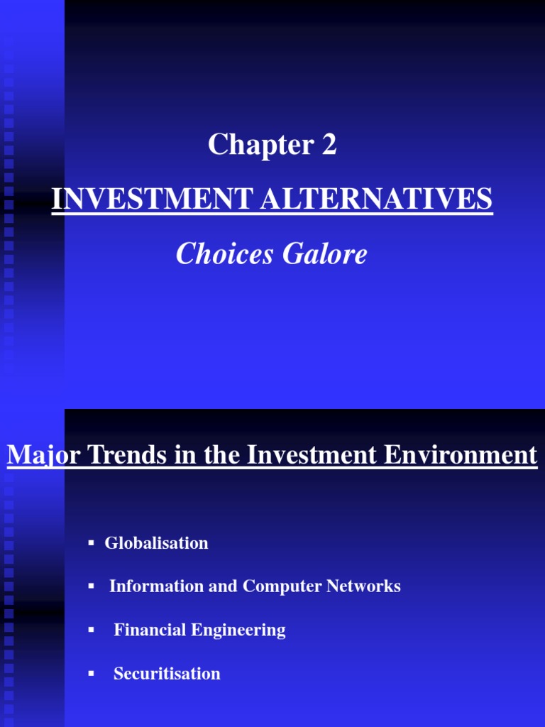 Chapter 2 Investment Alternatives PDF Stocks Mutual Funds