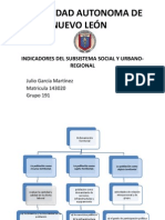 Indicadores Del Subsistema Social y Urbano-Regional