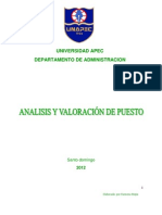 Unidad Didactica II Analisis y Valoracion de Puestos 2012 1