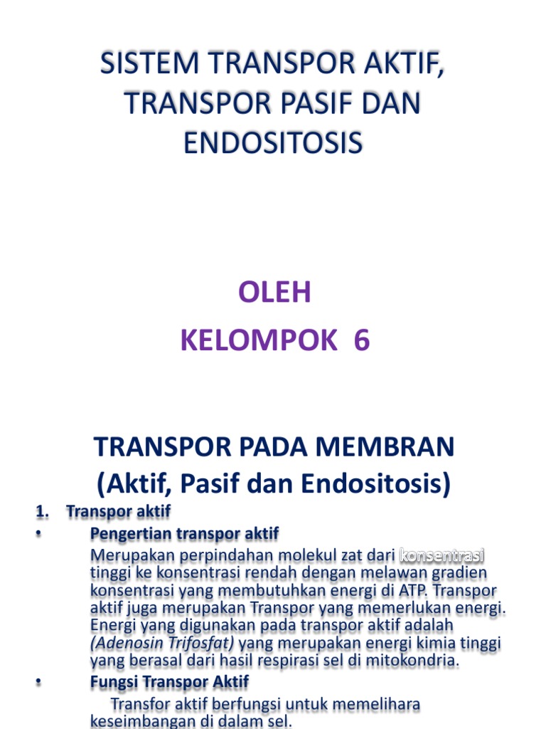Sistem Transpor Aktif Transpor Pasif Dan Endositosis 12 Pdf