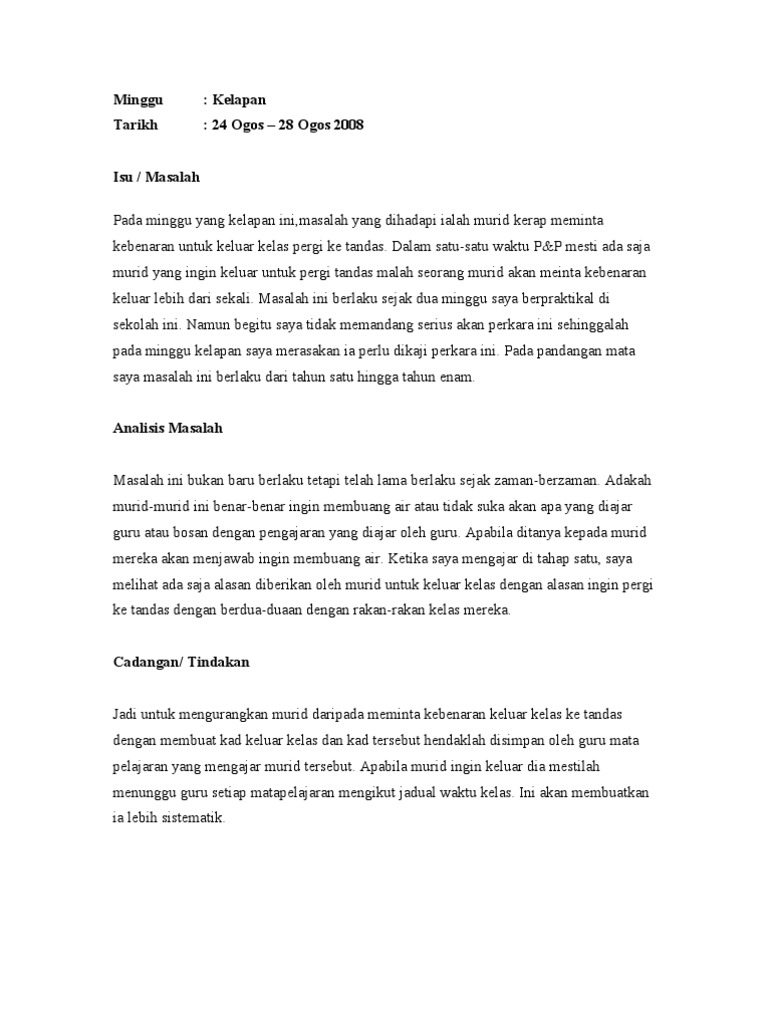 Jurnal Refleksi Praktikum Pdf