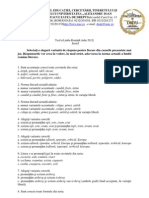 Test Limba Romana Setul NR 1 Iulie 2012