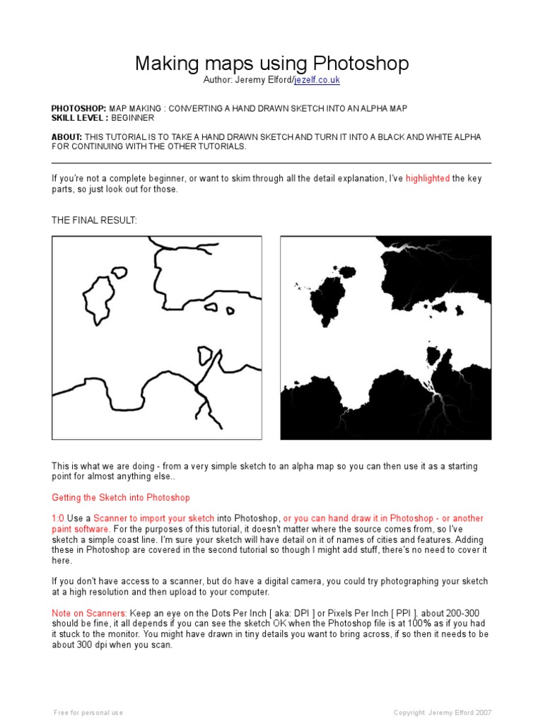 Jeremy Elford Mapping Tutorial | PDF | Image Scanner | Adobe Photoshop