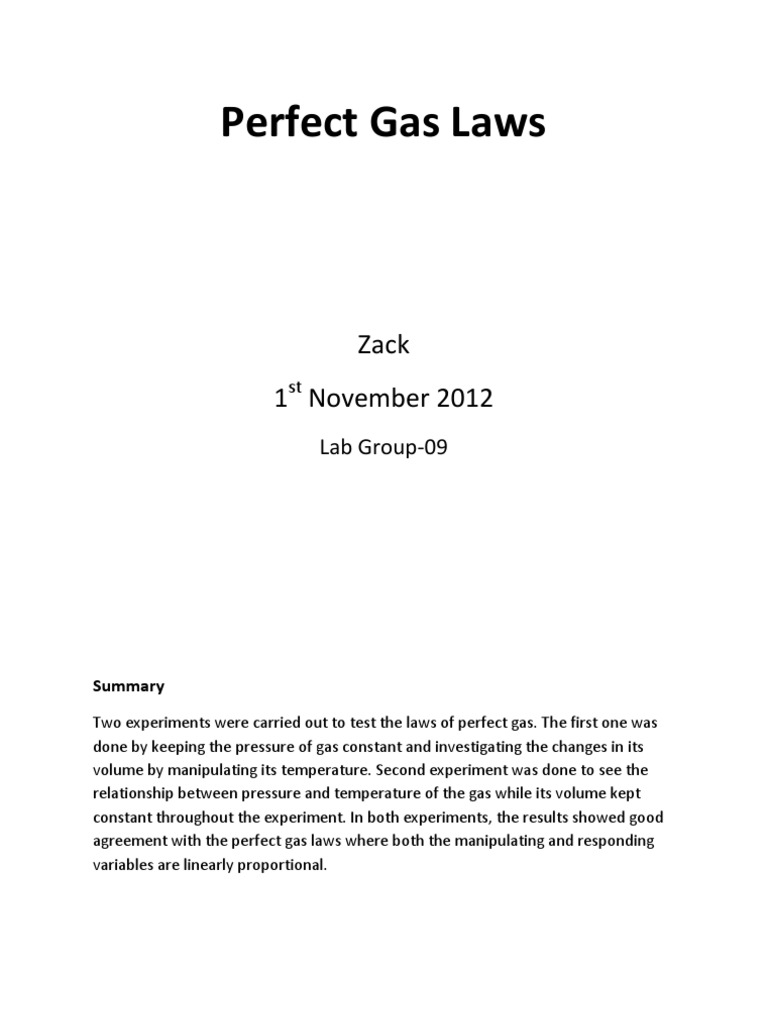 research paper about gas law