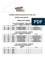 TABELA DO TORNEIO CORPO EM A+ç+âO OFICIAL